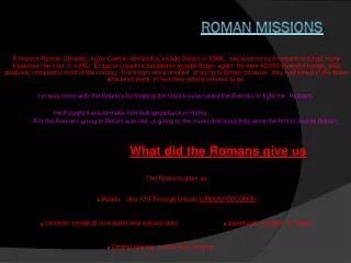 Roman Missions