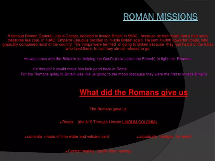 roman missions