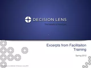 Excerpts from Facilitaiton Training