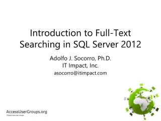 Introduction to Full-Text Searching in SQL Server 2012