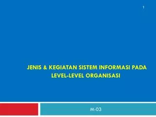 jenis kegiatan sistem informasi pada level level organisasi