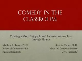Comedy in the Classroom: