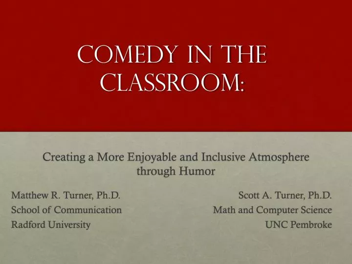 comedy in the classroom