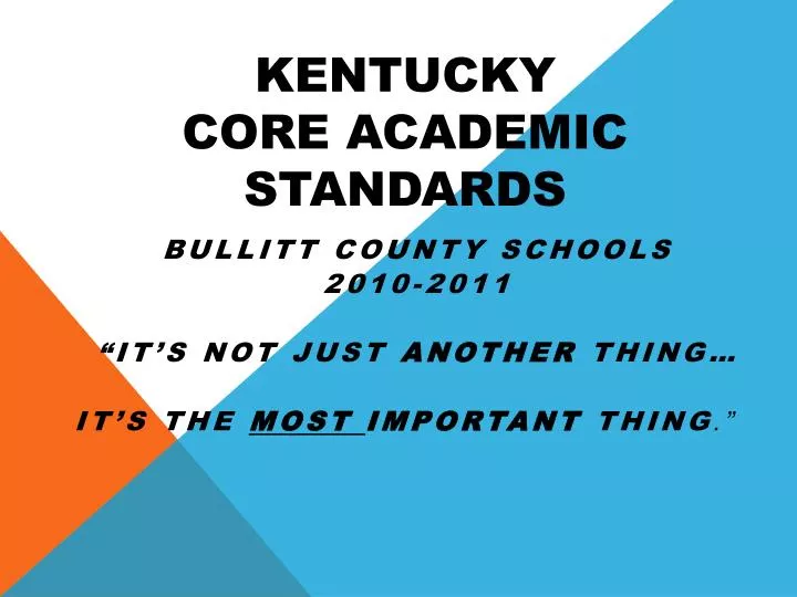 kentucky core academic standards