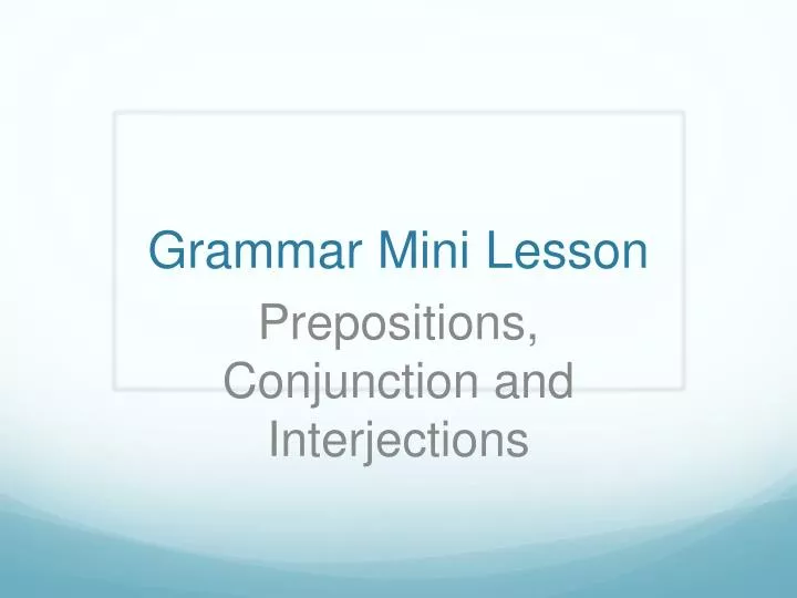 grammar mini lesson