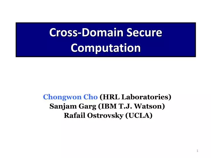 cross domain secure computation