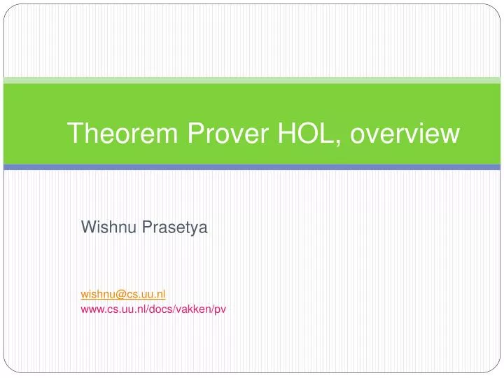 theorem prover hol overview