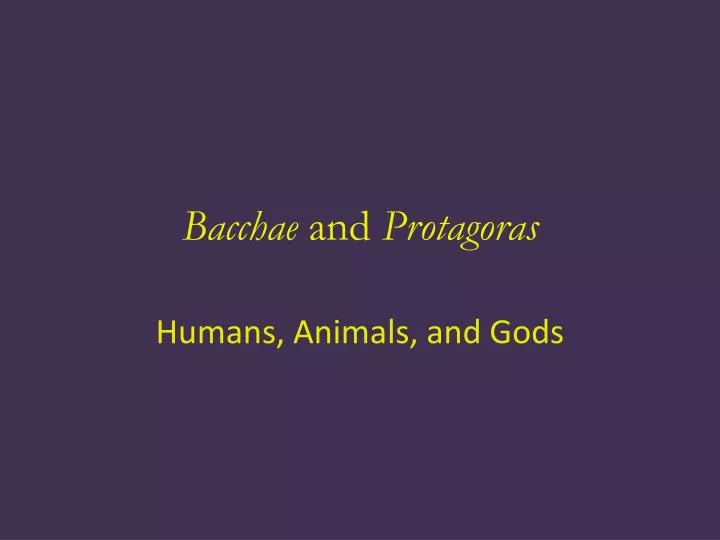 bacchae and protagoras