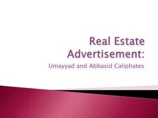 Real Estate Advertisement: