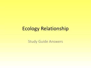 Ecology Relationship