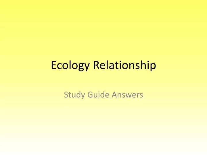 ecology relationship