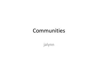 communities