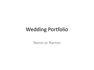 Wedding Portfolio