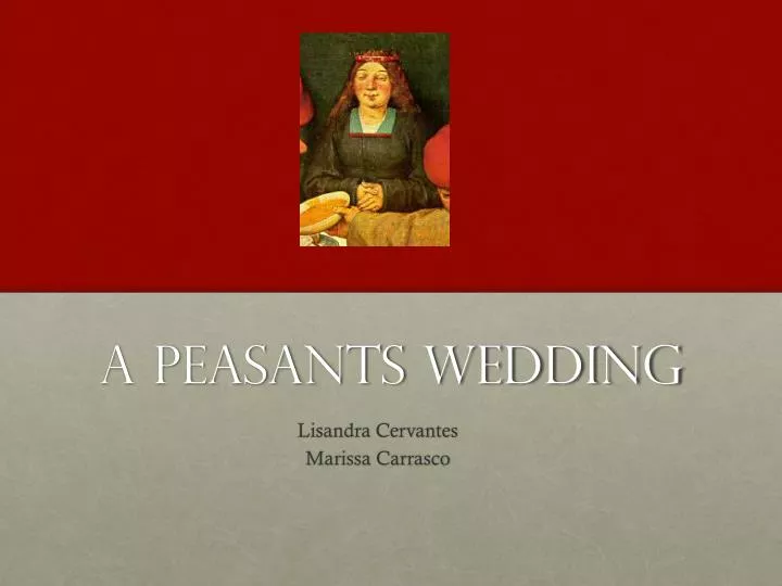 a peasants wedding