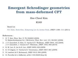 Emergent Schrodinger geometries from mass-deformed CFT