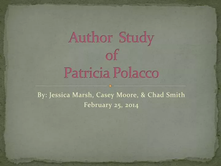 author study of patricia polacco