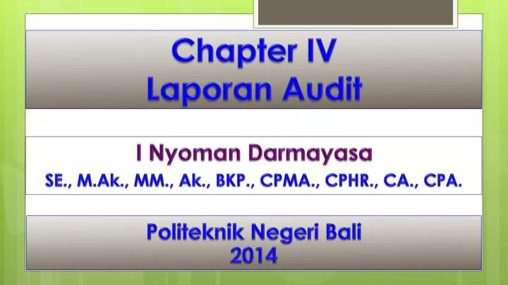 chapter iv laporan audit