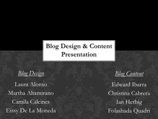B log D esign &amp; Content Presentation