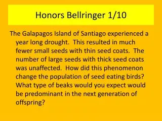 Honors Bellringer 1/10