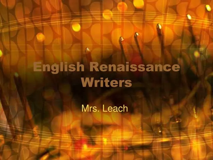 english renaissance writers
