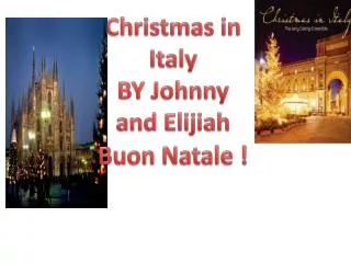 Christmas in I taly BY Johnny and Elijiah