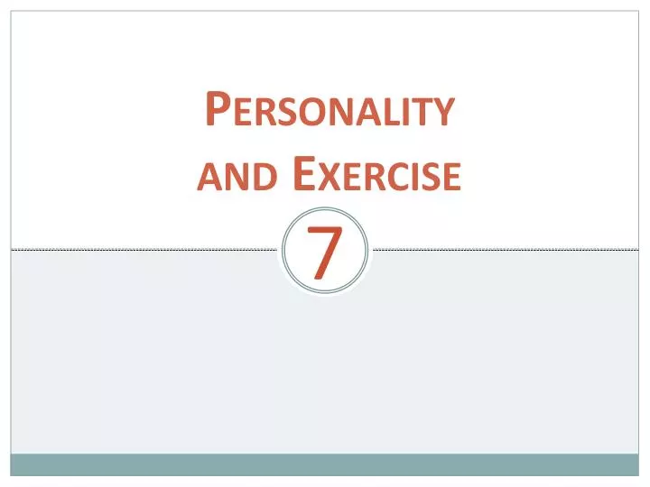 personality and exercise