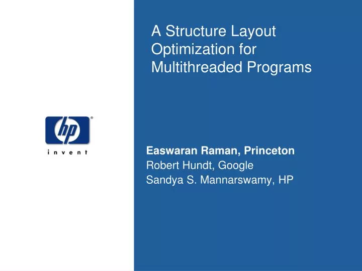 a structure layout optimization for multithreaded programs