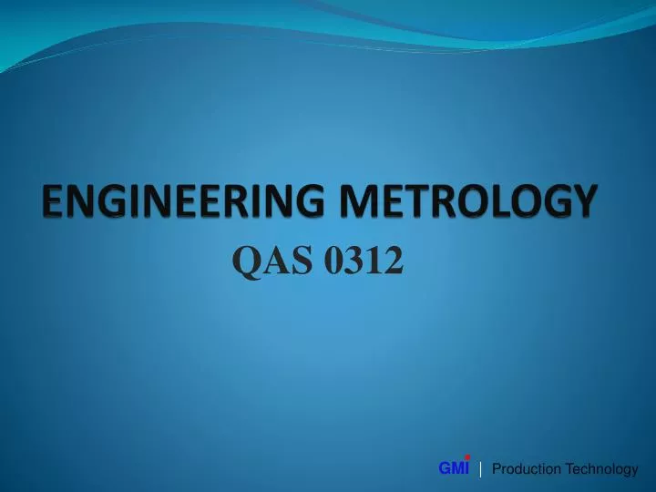 engineering metrology