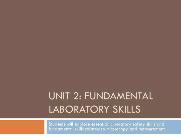 unit 2 fundamental laboratory skills