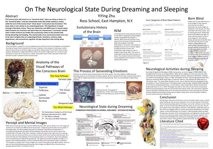 on the neurological state during dreaming and sleeping yiying zhu ross school east hampton n y