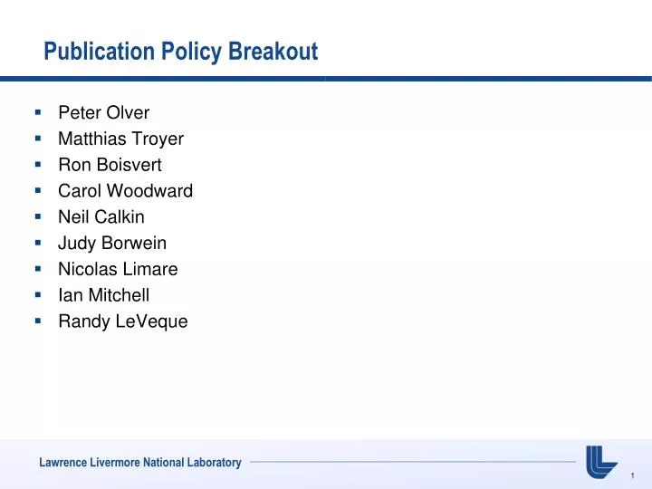 publication policy breakout