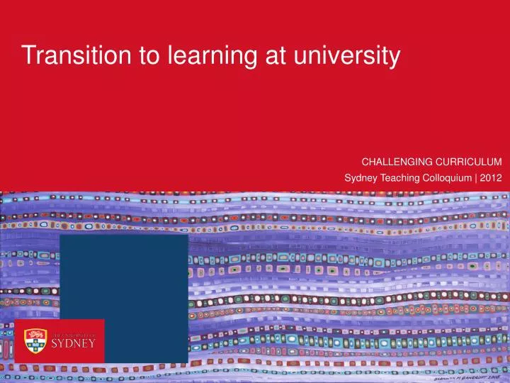transition to learning at university