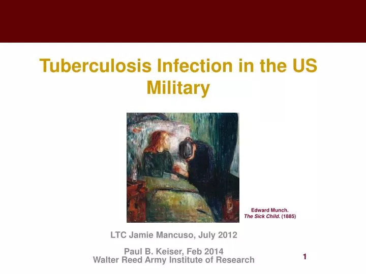 tuberculosis infection in the us military