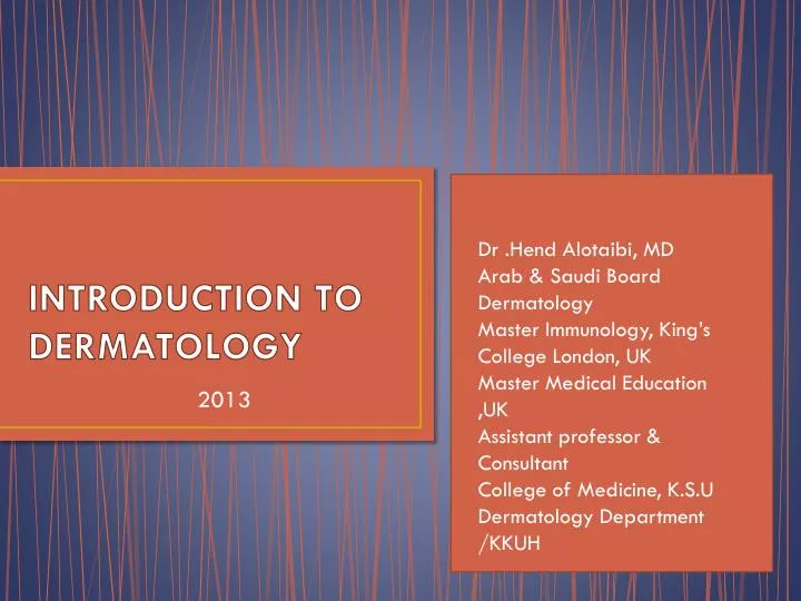 introduction to dermatology