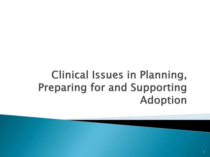 clinical issues in planning preparing for and supporting adoption