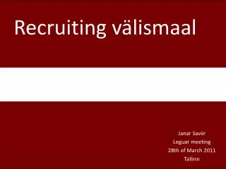 recruiting v lismaal