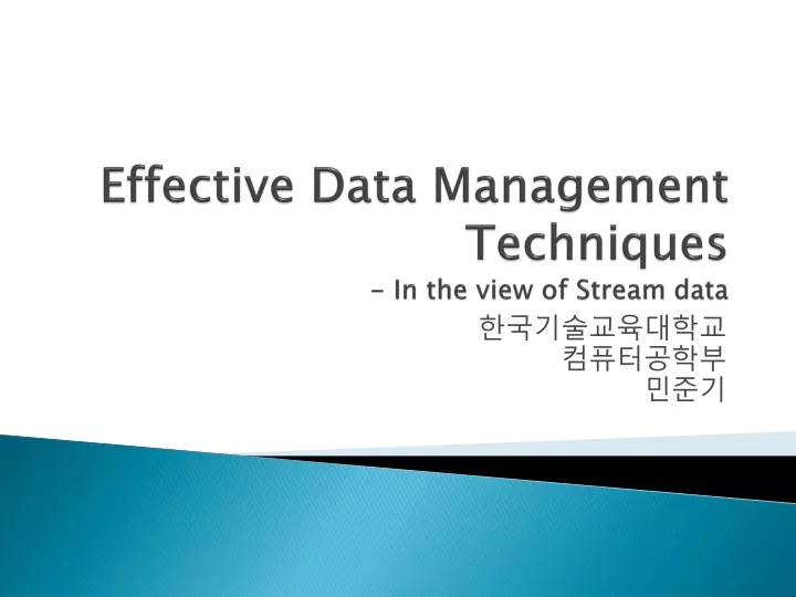 effective data management techniques in the view of stream data