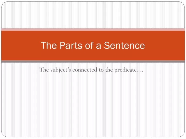 the parts of a sentence