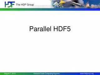Parallel HDF5