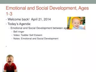 Emotional and Social Development, Ages 1-3