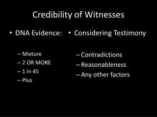 Credibility of Witnesses