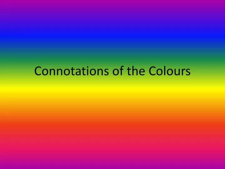 connotations of the colours
