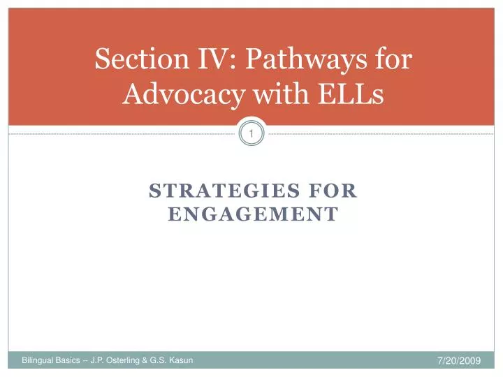 section iv pathways for advocacy with ells