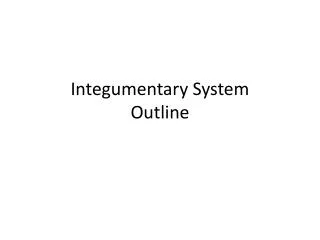 Integumentary System Outline