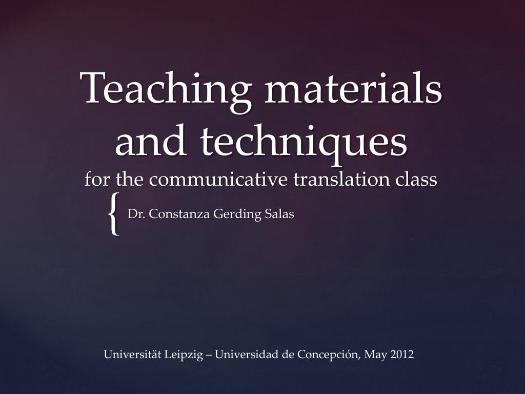 PPT - Teaching materials and techniques for the communicative ...