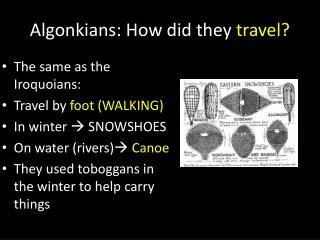 Algonkians : How did they travel?