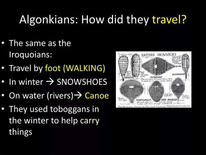 algonkians how did they travel