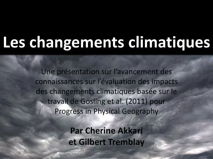 les changements climatiques