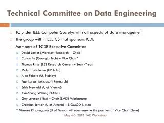 Technical Committee on Data Engineering