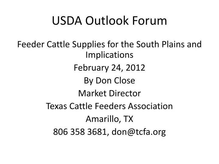 usda outlook forum